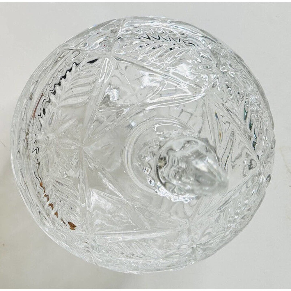 Vtg Footed Clear Crystal Glass 10" Pedestal Candy Bowl Dish with Steeple Lid - Picture 9 of 9